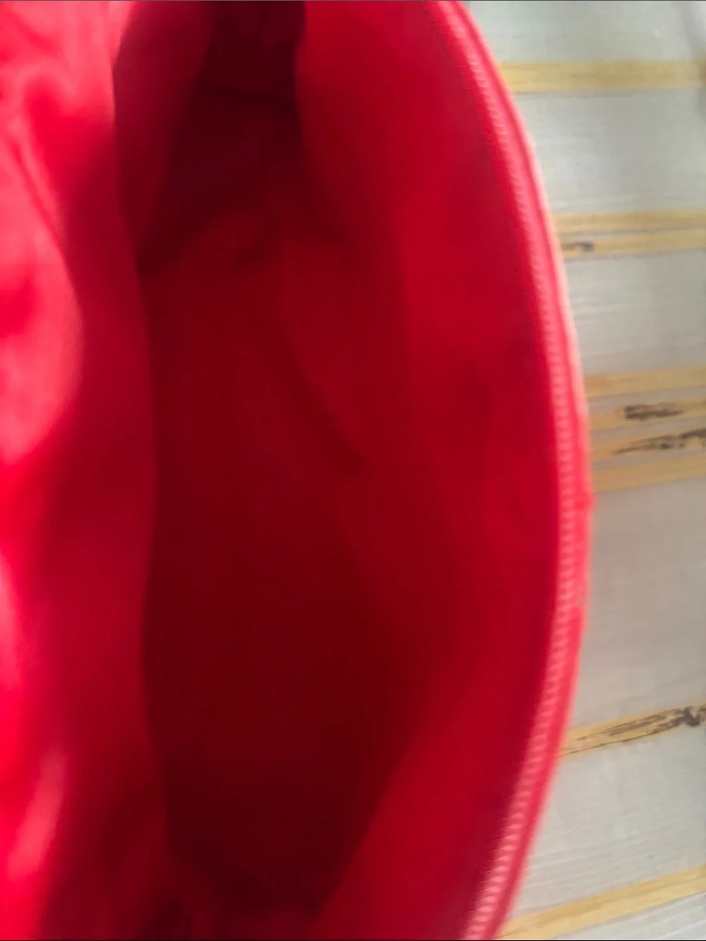 Giorgio Armani Vibrant Red Wristlet Clutch with Gold Emblem